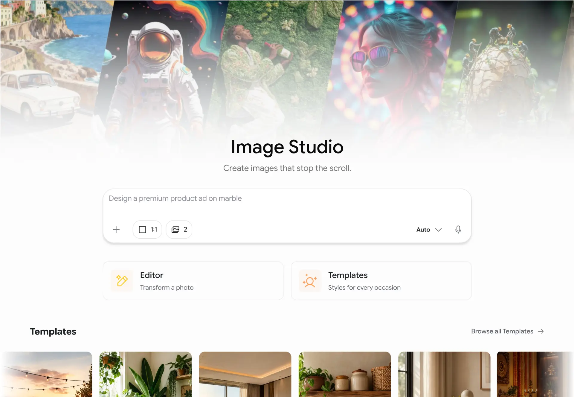 AI Fiesta Image Studio screen with generated artwork